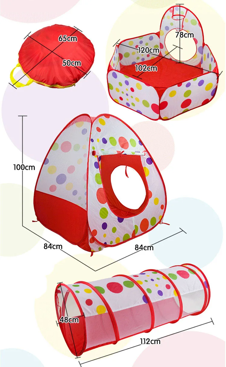 3 в 1 портативный детский манеж для детей Крытый дети океан шары бассейн складываемая Игровая палатка забор туннель домашние детские игрушки Play Yard
