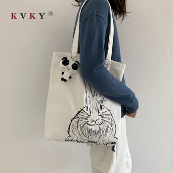

Large Canvas Tote Bag for Women 2020 Female Handbags Eco Reusable Cloth Shopping Bag Student Book Bags Ladies Casual Beach Bags