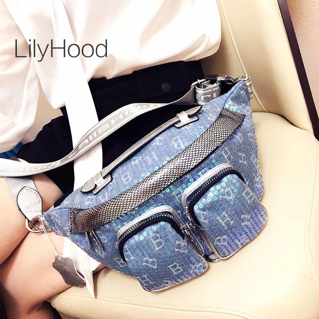 Louis Vuitton Blue Jean Monogram Bum Fanny Pack Waist Belt Bag For