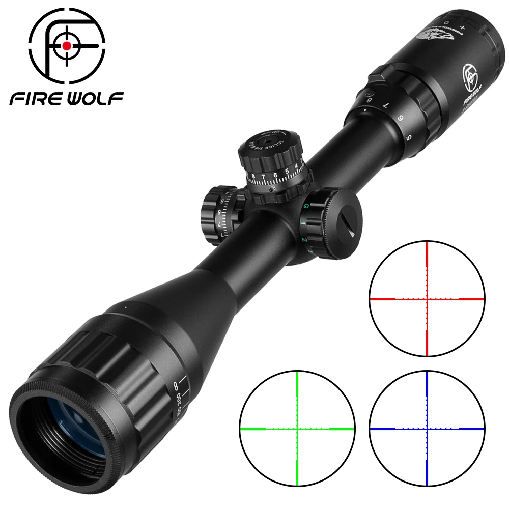Fire Wolf 3 9X40AOL Mil Dot с подсветкой прицел компактный Запираемые турели тактическая