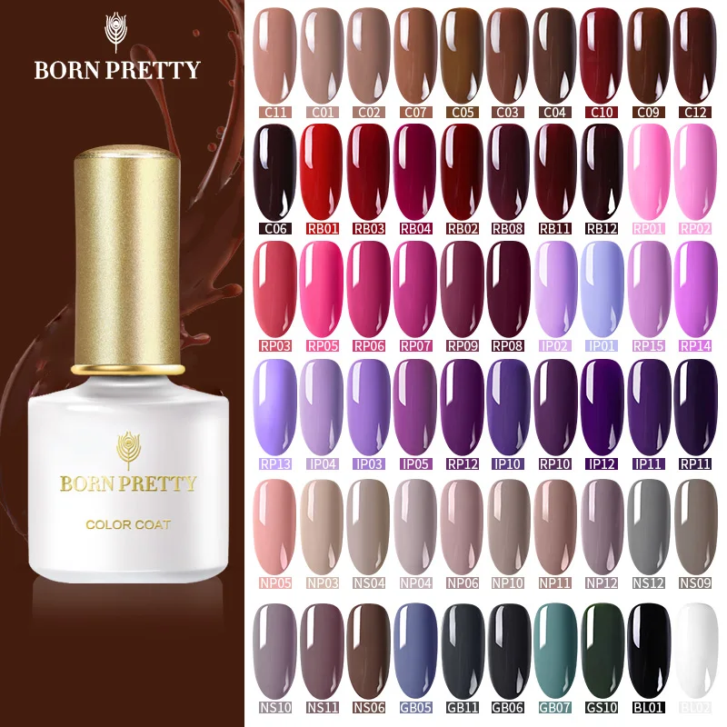 

BORN PRETTY 6ml Gel Nail Polish Red Cafe Series Pure Nail Color Soak Off UV Gel Varnish 60 Colors Nail Art Lacquer Manicure