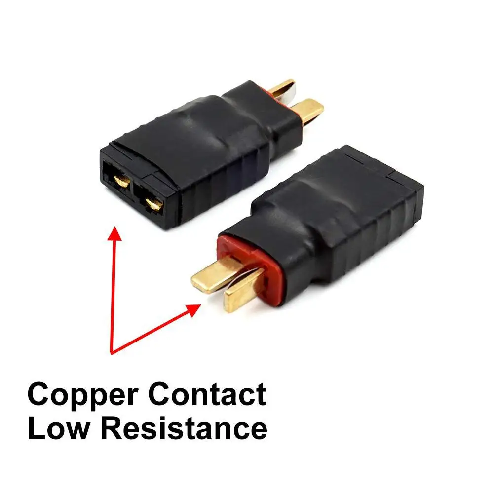 2 Pairs No Wire Female Traxxas Male T-Plug Deans Battery Connector Adapter