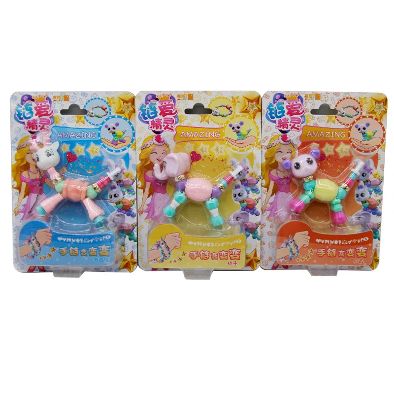 

New Style Creative Love Elves Flexible Bracelets Magic Animal Transformation Bracelets Necklace DIY Children'S Educational Toy