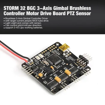 

STORM 32 BGC 3-Axis 3-4S Gimbal Brushless Controller Motor Drive Board PTZ Sensor Plate for RC Racing FPV Drone Quadcopter ht
