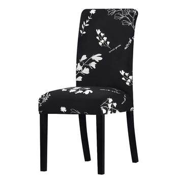 

Stretch Removable Washable Dining Seat Covers Restaurant Chair Covers for Home Hotel Banquet 2/4/6 Printed Spandex Leorate