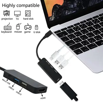 

HUB Adapter Tpye-C To Micro USB 2.0 USB 3.0 HDMI 4 Port Splitter USB Port Hub Splitter For PC Computer