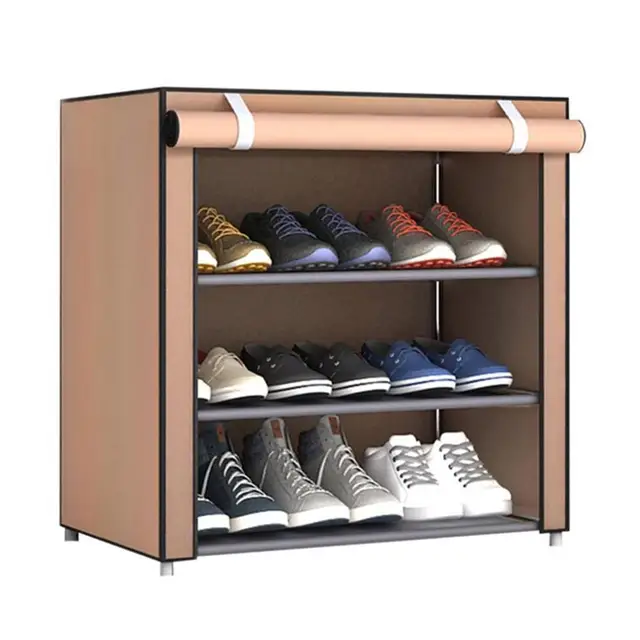 Multilayer Shoe Cabinet Vertical Space Saving Nonwoven Shoes Shelf Organizer Simple Combination Stand Holder Entryway Shoe Rack Velcro 4C