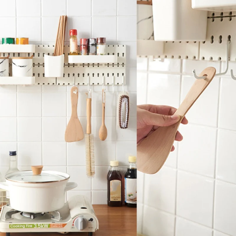 Nordic Style Plastic Pegboard Shelf Punch-free Household Pegboard Accessories For Kitchen Bathroom Towel Clothes Storage Hook plastic storage rack
