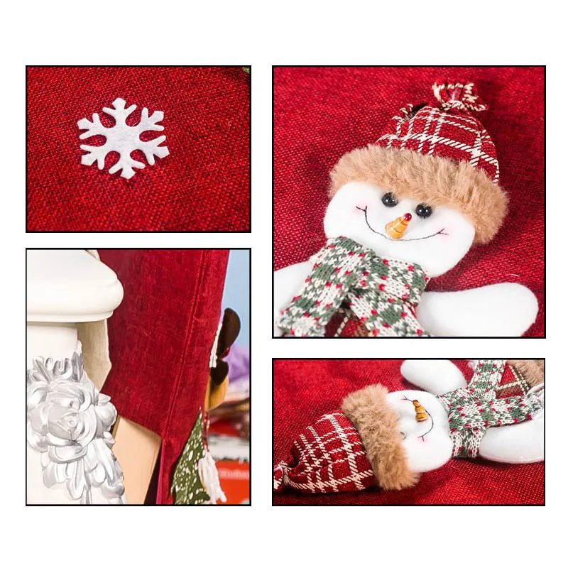 NewChristmas Чехол для стула из ткани, трехмерный Рождественский лось, кукольный стул, войлок, Рождественский обеденный стул, украшение для дома