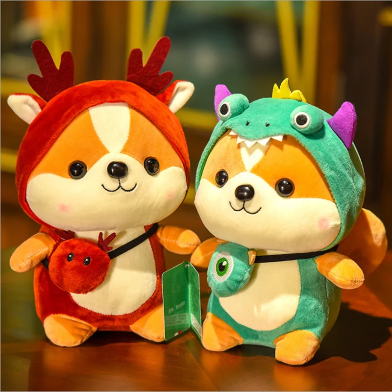 

Creative squirrel doll soft and cute turned dinosaur plush toy children dolls to send female birthday Christmas gift doll
