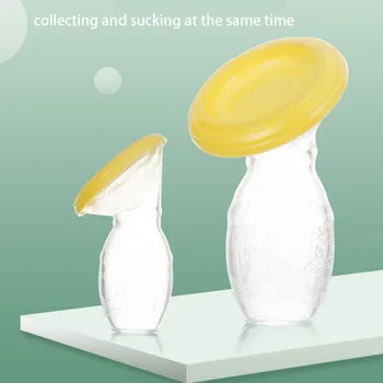 

Silicone Material Safety Breastfeeding Manual Breast Pumps 4 Colors Nursing Strong Suction Reliever Feeding Milk Collector