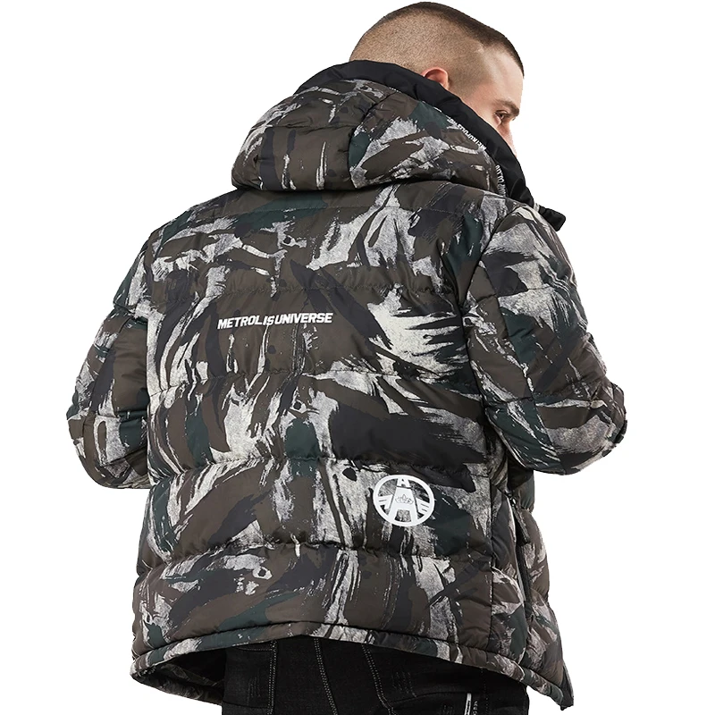 Горячая Мода Camuflagem Revestimentos Do Inverno Dos Homens Com Capuz Casuais Casacos Parkas Militar Engrossar Quente Casaco