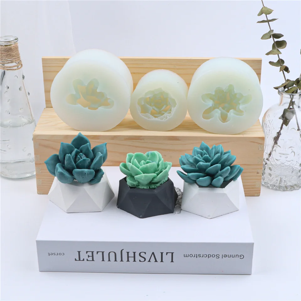 Succulent & Eucalyptus Silicone Mold for 3D DIY Aromatherapy and Crafting