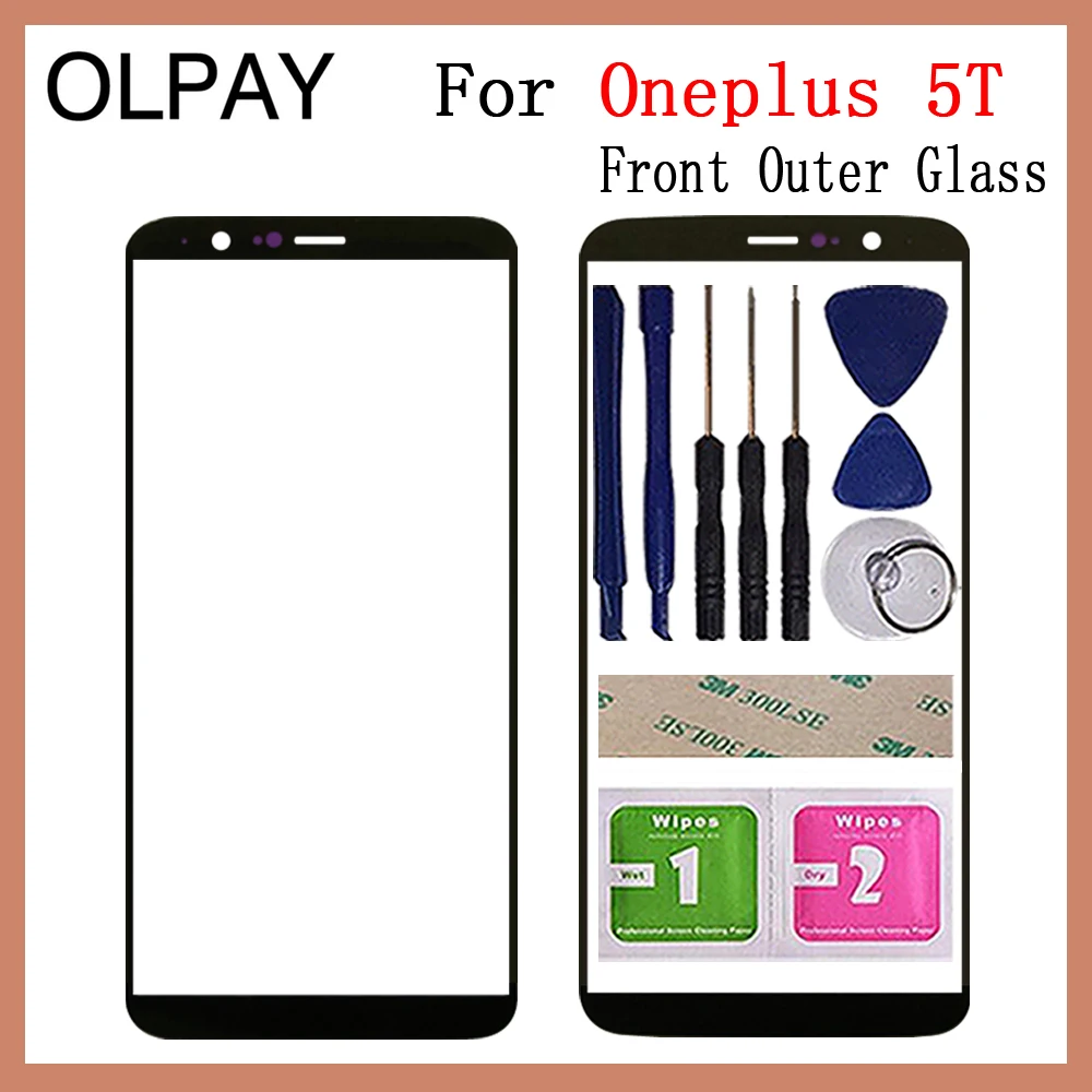 Мобильный сенсорный экран внешнее стекло для Oneplus 5 5T 6 6T 7 сенсорный экран сенсор Передняя панель дигитайзер стеклянная крышка Замена
