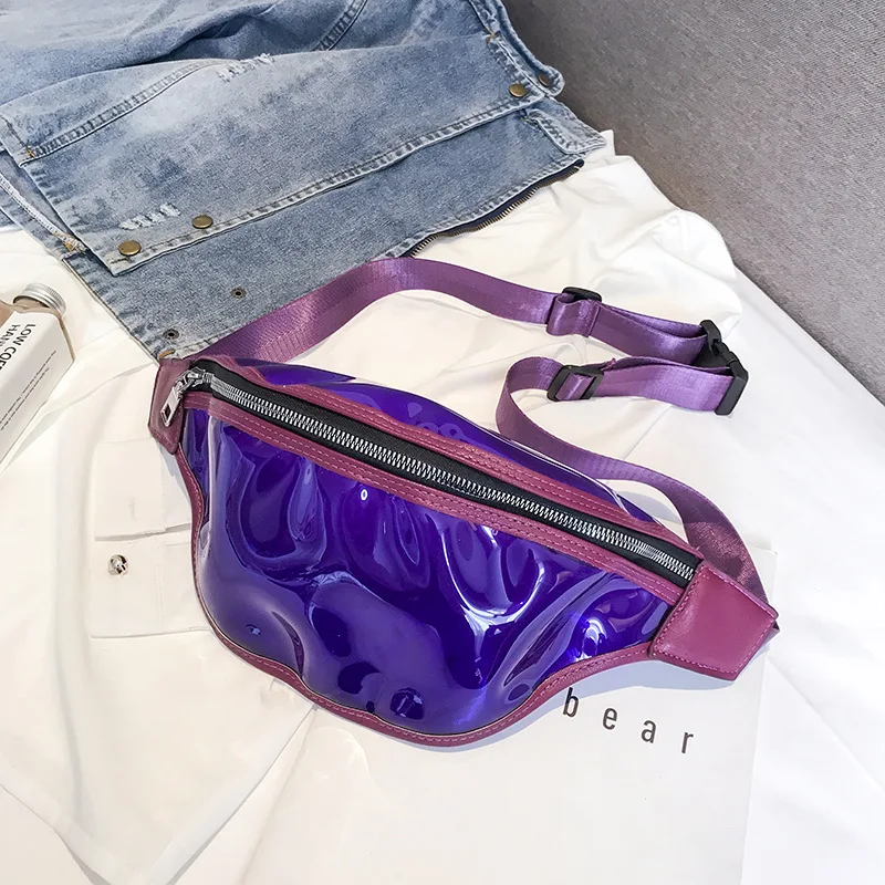 Новая Женская водонепроницаемая прозрачная поясная сумка для ремня Дамская портативная дорожная забавная сумка на пояс маленькая сумочка - Цвет: B