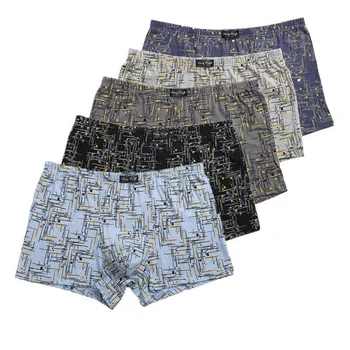 

4PCS/Lot 6XL 5XL 100% Cotton Loose Boxers Four Shorts Underpants Men'S Boxers Shorts Breathable Underwear printing Comfortable