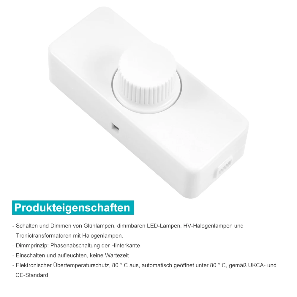 Adjustable LED Dimmer 220V Lights Switch Lighting Control 220V-240V 100W Wall Mounted Button Dimmer Switch Controller Against