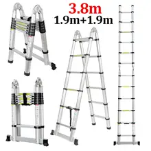 1,9 m+ 1,9 m 12.5FT лестница телескопическая складная лестница двойного назначения в елочку лестницы одного расширения сплава алюминиевые инструменты для дома