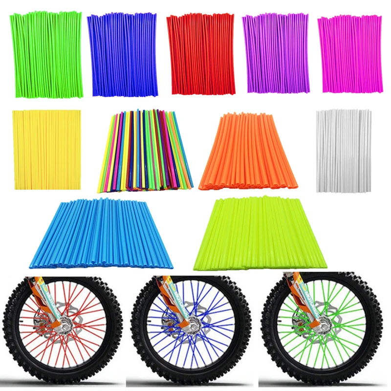 Motorcycle Wheel Rim Spoke Wrap Kit Skin Cover - 72-Piece Set