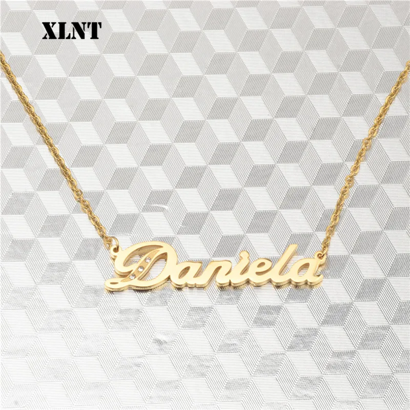 XLNT ожерелье с именем Daniela, индивидуальное ожерелье, персонализированное ожерелье из нержавеющей стали для женщин, ювелирные изделия, бижутерия для женщин, подарок для мамы