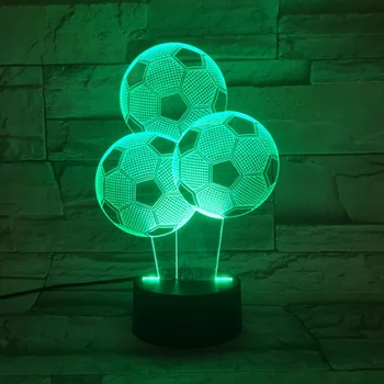 

Football Light Children's Bedroom Colorful Touch Light 3D LED Lighting 7 Colors Night Light Decoration Night Light