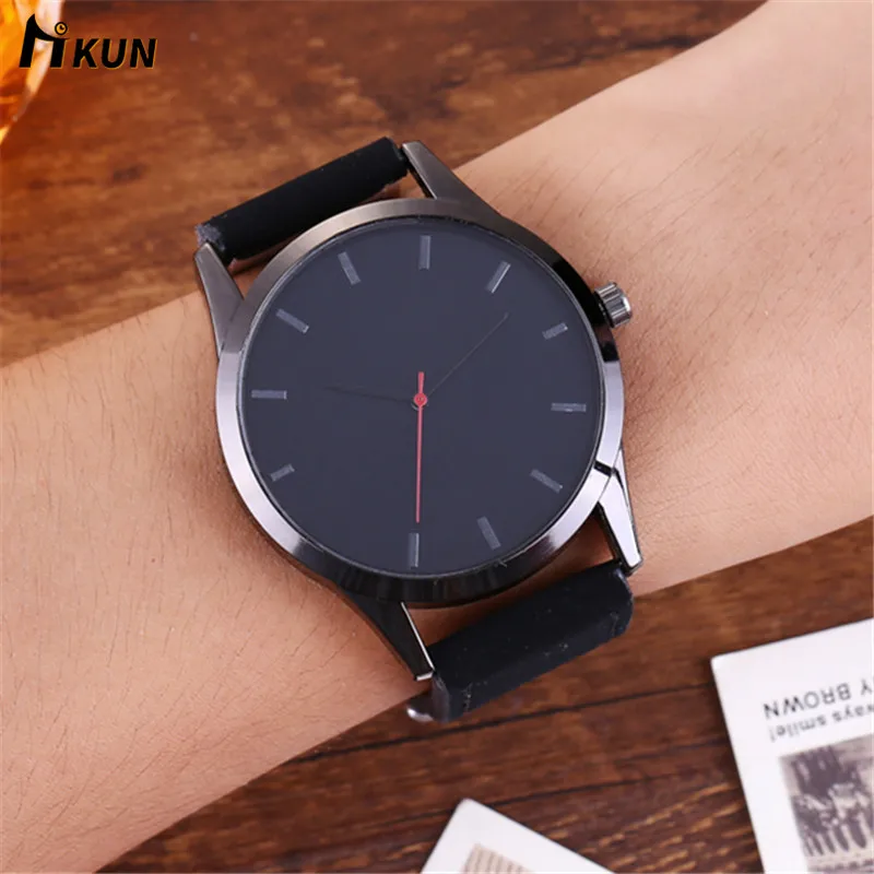 Reloj Модные кварцевые мужские часы с большим циферблатом кожаные спортивные
