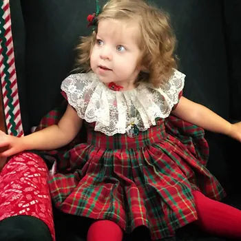 

Cute Pretty Toddler Baby Girls Spring Dress Sleeveless Plaid Knee-Length Party Dress For Kids Girl 1-4T Dress For Girls Clothes