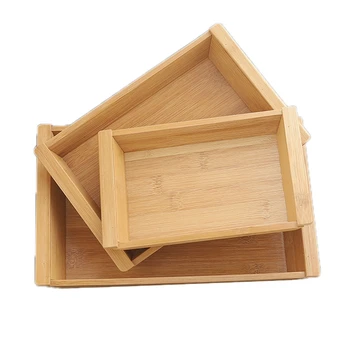

Promotion! 3PCS Bamboo Tray-Wooden Tray with Handle-Dinner Plate, Tea Tray, Bar Tray, Home Kitchen Utensils