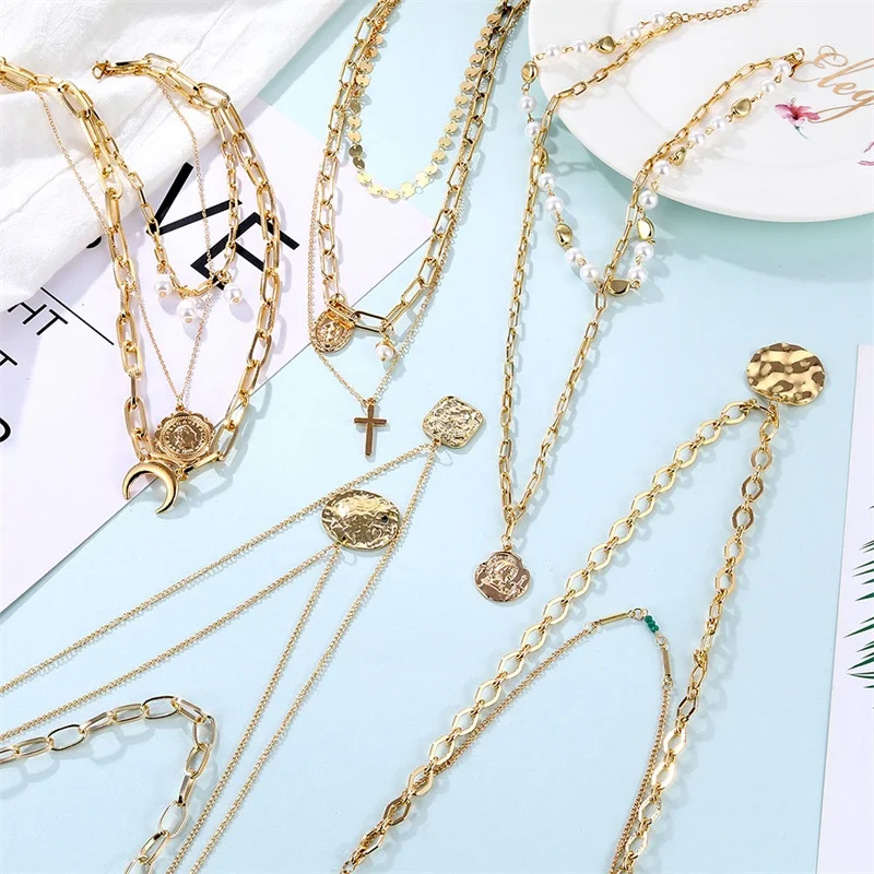 Винтажное Золотое круглое ожерелье FNIO с портретом жемчужное подвеской для