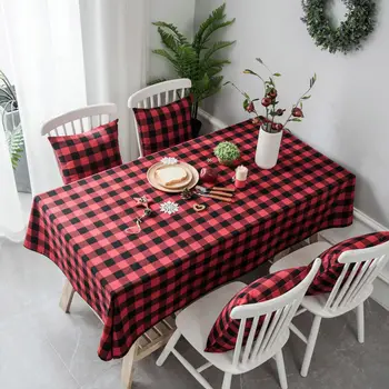 

Pure cotton checkered tablecloth modern minimalist coffee table cover table cloth antependium+ two 45 * 45cm pillowcases