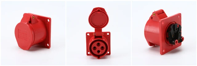 Enchufe industrial, IP44 impermeable macho hembra conector de alimentación  de conexión industrial enchufe rojo, 4Pin 16A 314Socket