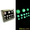 Bescon Super Glowing in Dark Complete Polyhedral RPG Dice Set 13pcs D3-D100, Luminous 100 Sides Dice set 2