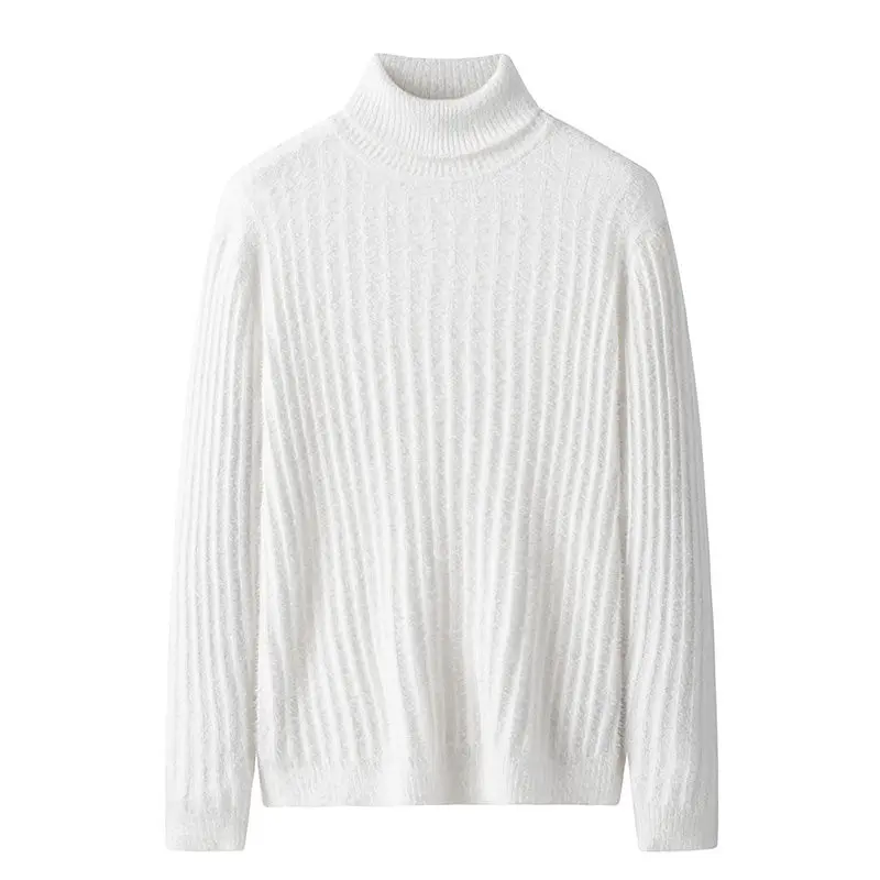 White Sweater Однотонные дорожные водолазки, мужские свитера, однотонная мужская зимняя одежда, вязаный пуловер, кашемировые свитера, мужские высококачественные - Цвет: White Sweater