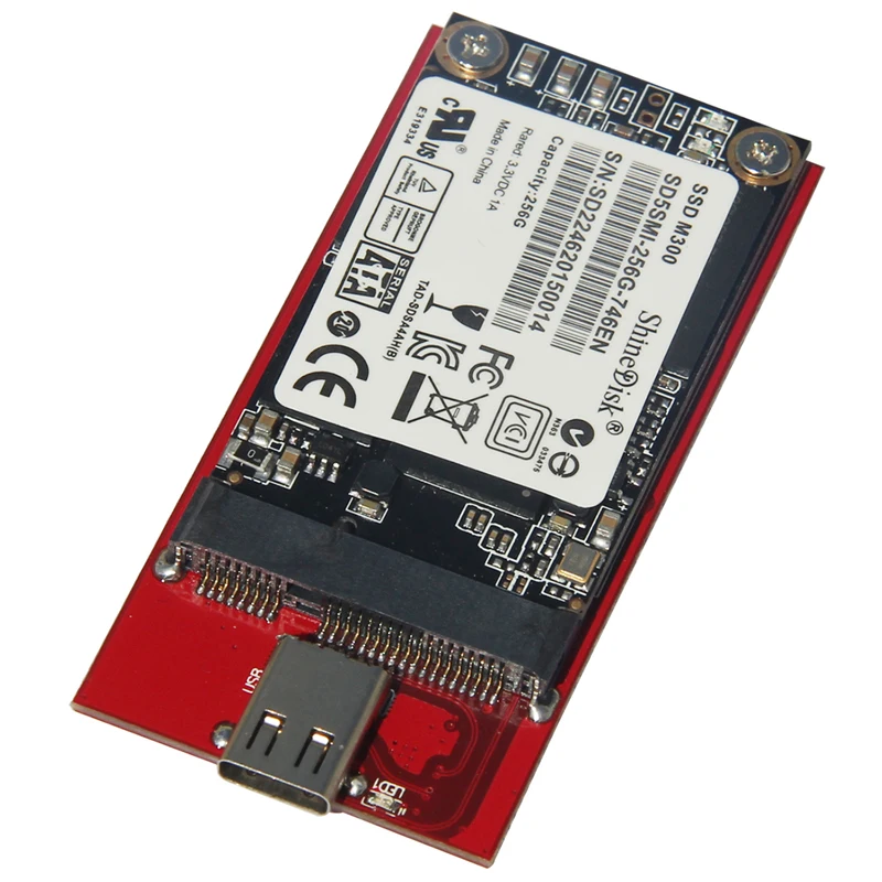 Qиндийский 10 Гбит/с USB 3,1 type-C для mSATA SSD корпус USB-C для мини SATA жесткий диск адаптер Внешний HDD Мобильный бокс 3030 5030 SSD