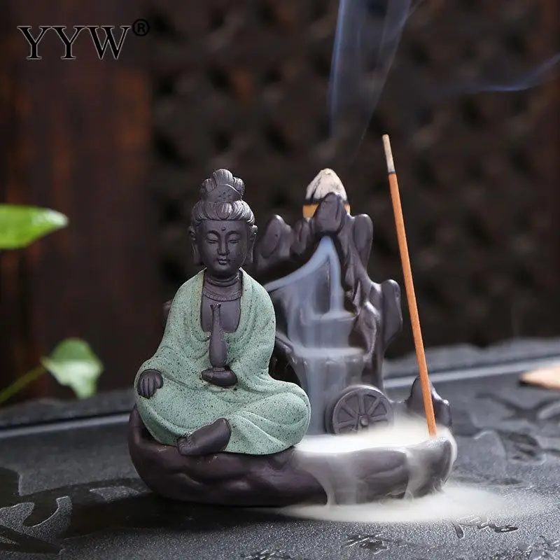 Курильница для благовоний керамическая курильница Zen Quemador De Incienso Будда благовония держатель горелок дым обратного потока водопад ароматические свечи