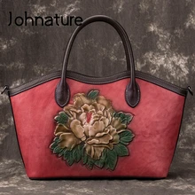 Новинка, Высококачественная женская сумка из натуральной кожи, ручная работа, Большая вместительная сумка через плечо