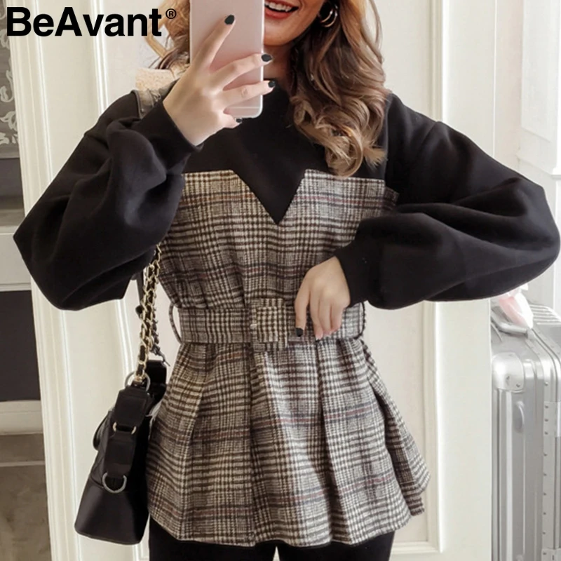BeAvant Повседневное с О-образным вырезом Длинные рукава створки Толстовка 2019