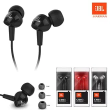 JBL Headphone JBL C100Si Stereo Wired Headphones Deep Bass Music Sports 3 5mm Headset In ear Earbuds with MIC