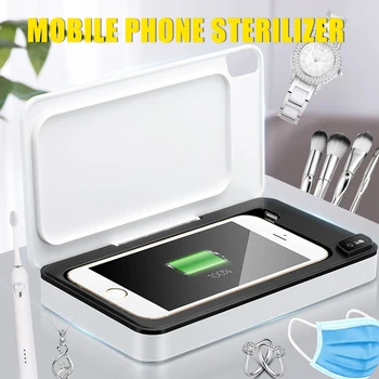 

UV Disinfection Box Sanitizer Charger Prevent Flu For iPhone/Samsung Mobile Phone Headphones Mask Sterilizer Kill 99.9% Viruses