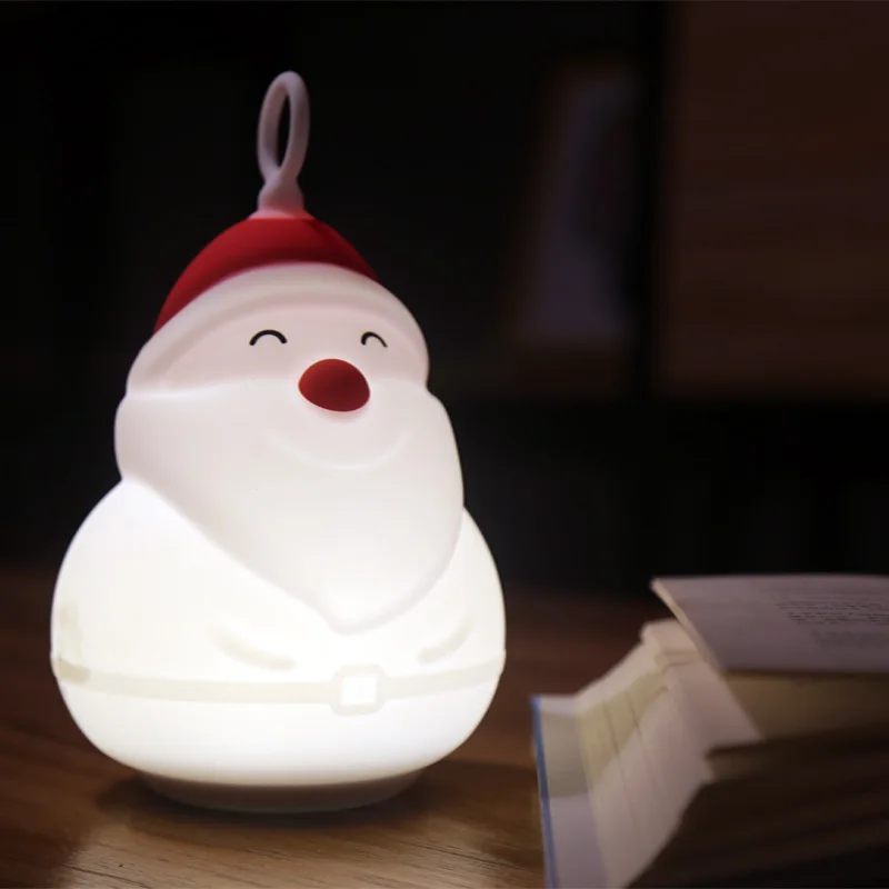 

Cross Border Santa Claus Silica Gel LED Night Light Battery-Night Light Creative Small Night Lamp Bedside Lamp on Behalf