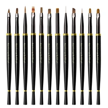 

1 Pc Black Nail Art Paint Brushes Professional Phototherapy Nails Pen Accessories Art Decoration Draw Smudge Carve Manicure Tool