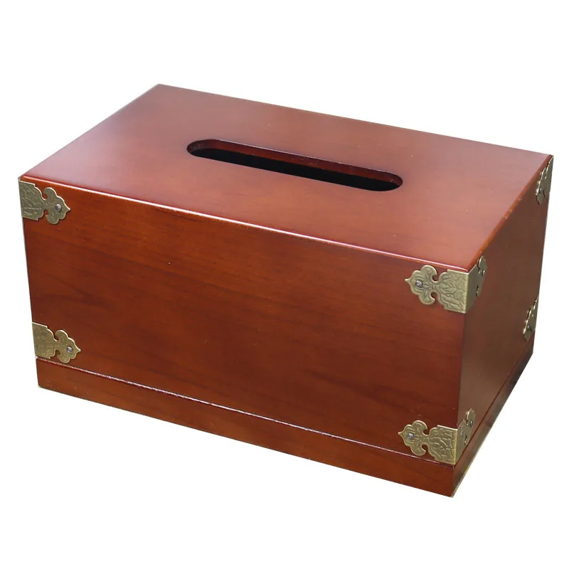 Простой ретро деревянный квадратный ресторанный тканевый ящик гостиная Китайский журнальный столик Деревянный Настольная бумага коробка Бытовая