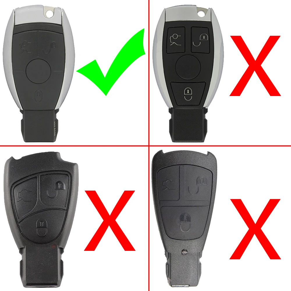 Чехол брелок WhatsKey для Mercedes 3 кнопки Benz A B C E S CL CLS CLA CLK W203 W204 W205 W210 W211 W212|Ключ от авто| |