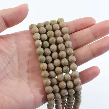

Exquisite Natural Stone Flower Green Faceted Small Stone Loose Spacer Beads For Jewelry Needlework Gems Fit Diy Bracelets Making
