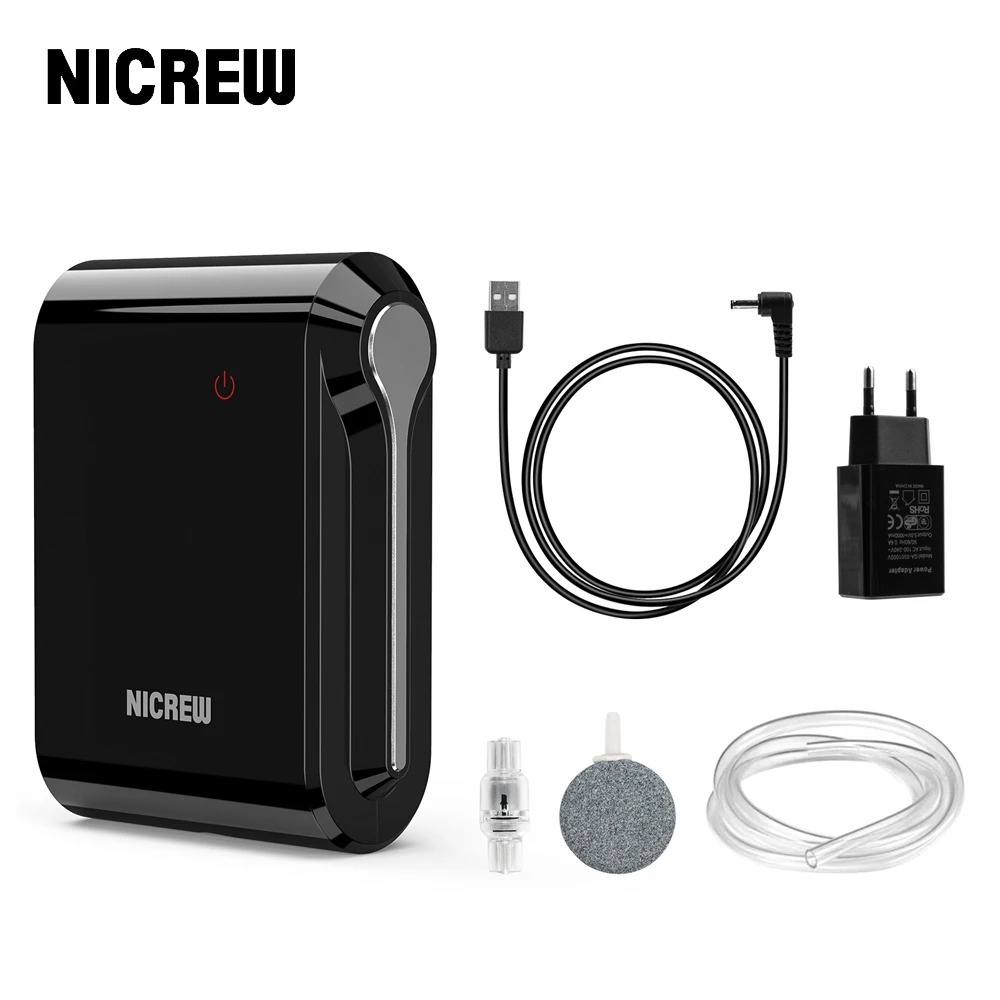 NICREW Ultra Quiet Aquarium Air Pump Adjustable Flow Aerator Pump with