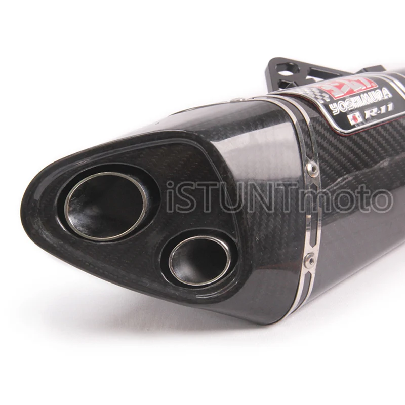 Universal Motorcycle Yoshimura Exhaust Pipe Escape Modified Double holes Muffler For NINJA400 502C CBR250R GSXR250 R25 R6 RC390