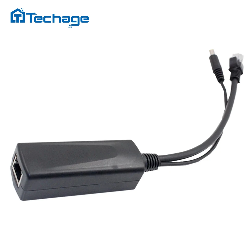 Techage-Divisor de potencia sobre Ethernet, divisor POE de 10/100mbps, IEEE802.3at/af 12V/1.2A 24W, divisor POE para cámara IP