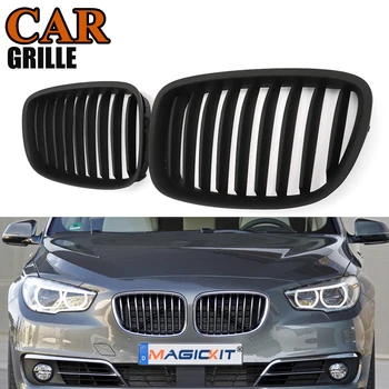 

MagicKit Pair Matte Black Grille For BMW F07 GT Front Bumper Kidney Grille Mesh 5 Series GT 530d 535i 550i Fastback Grill