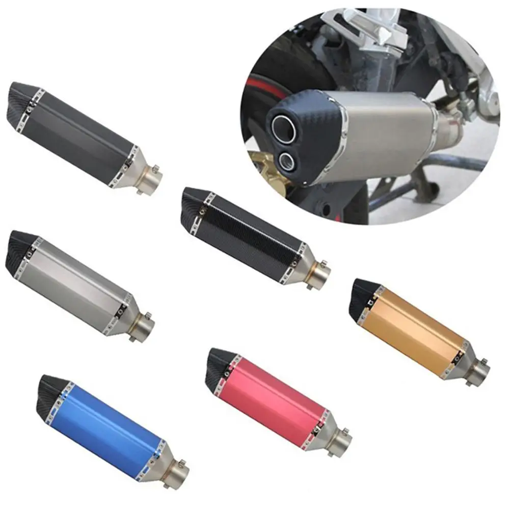 

Motorcycle Exhaust Modified Exhaust system Muffler 51mm Diameter Small Hexagon 2 Mouth Ehaust Pipe for Scooter