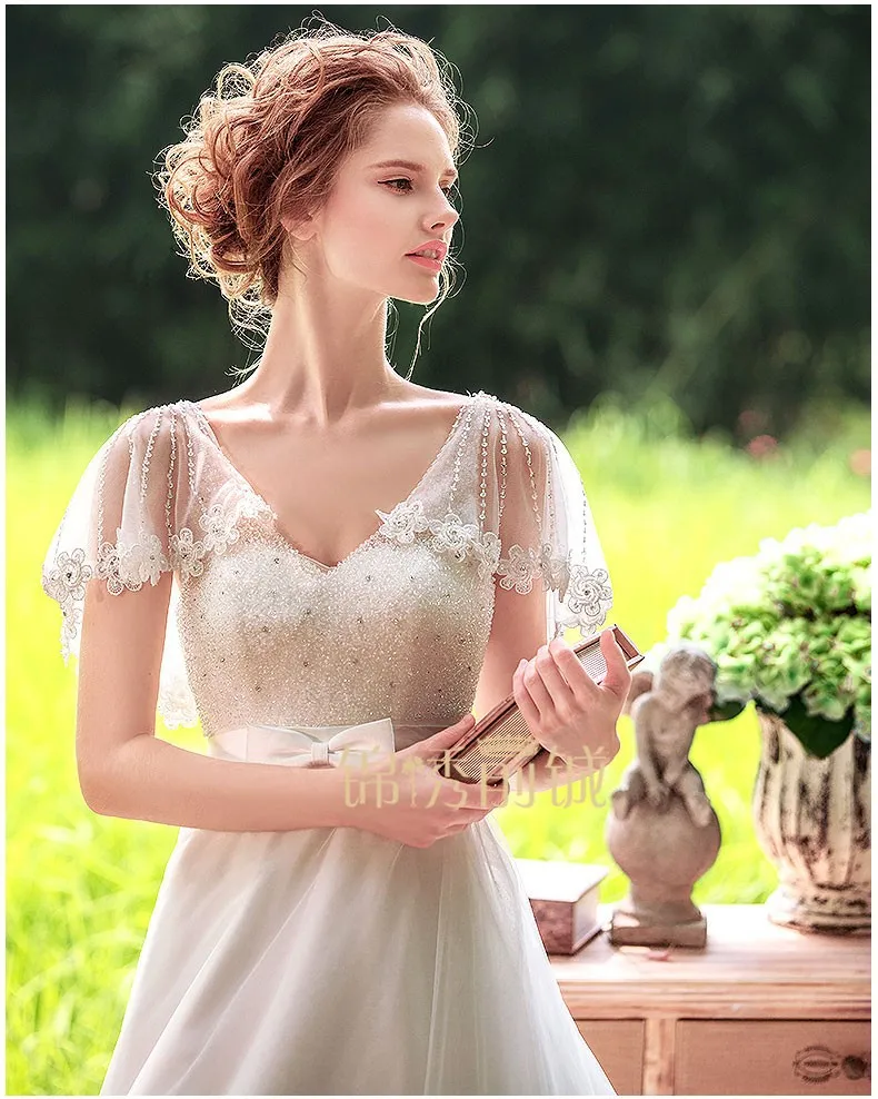 Новое модное свадебное платье с рукавами-крылышками и v-образным вырезом vestido de novia Casamento, длинное сексуальное свадебное платье